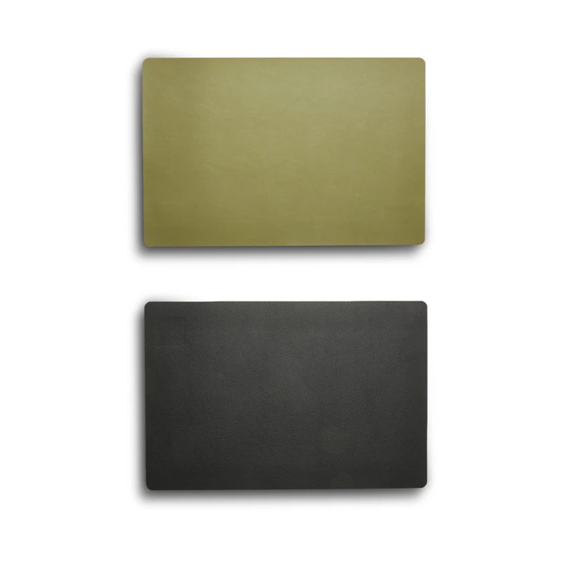 Dækkeserviet Vendbar Army/sort Lædelook