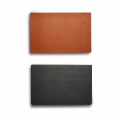 Dækkeserviet Vendbar Cognac/sort Læderlook