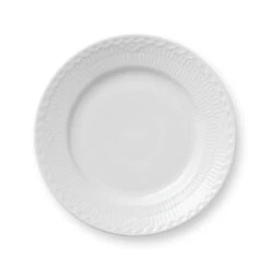 Royal Copenhagen Hvid Halvblonde Flad Tallerken 17 Cm