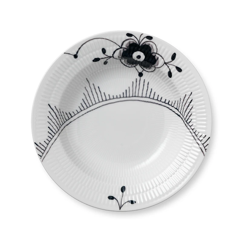 Royal Copenhagen Sort Mega Riflet Dyb Tallerken 21 Cm