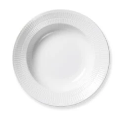Royal Copenhagen Hvid Riflet Dyb Tallerken 21 Cm