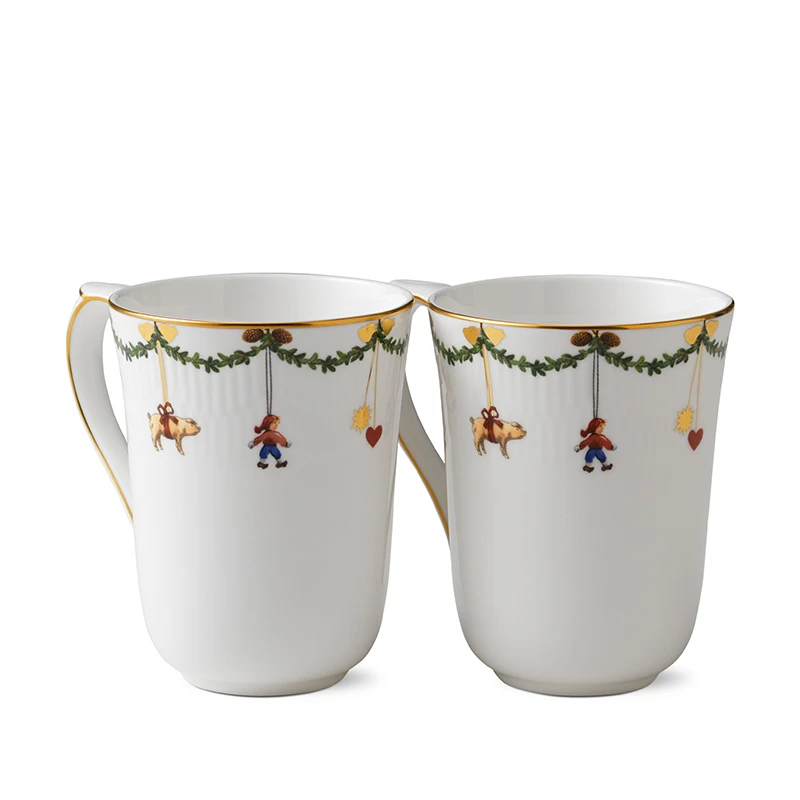 Royal Copenhagen Stjerne Riflet Krus 33 Cl 2 Stk