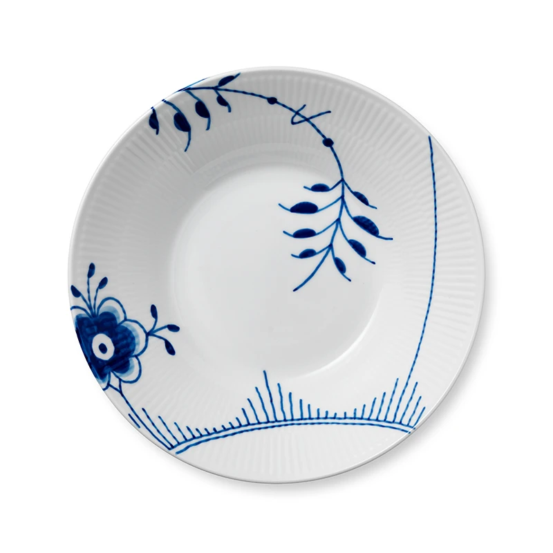 Royal Copenhagen Blå Mega Riflet Dyb Tallerken 24 Cm
