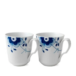 Royal Copenhagen Blå Mega Riflet Krus 2 Stk.