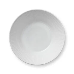 Royal Copenhagen Hvid Riflet Dyb Tallerken 17 Cm