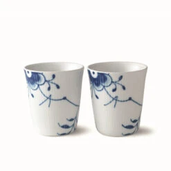 Royal Copenhagen Blå Mega Riflet Termokop 29 Cl 2 Stk