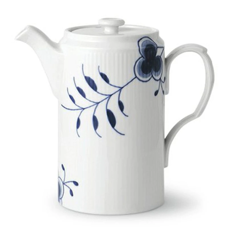 Royal Copenhagen Blå Mega Riflet Kande Med Låg 1,1 Liter