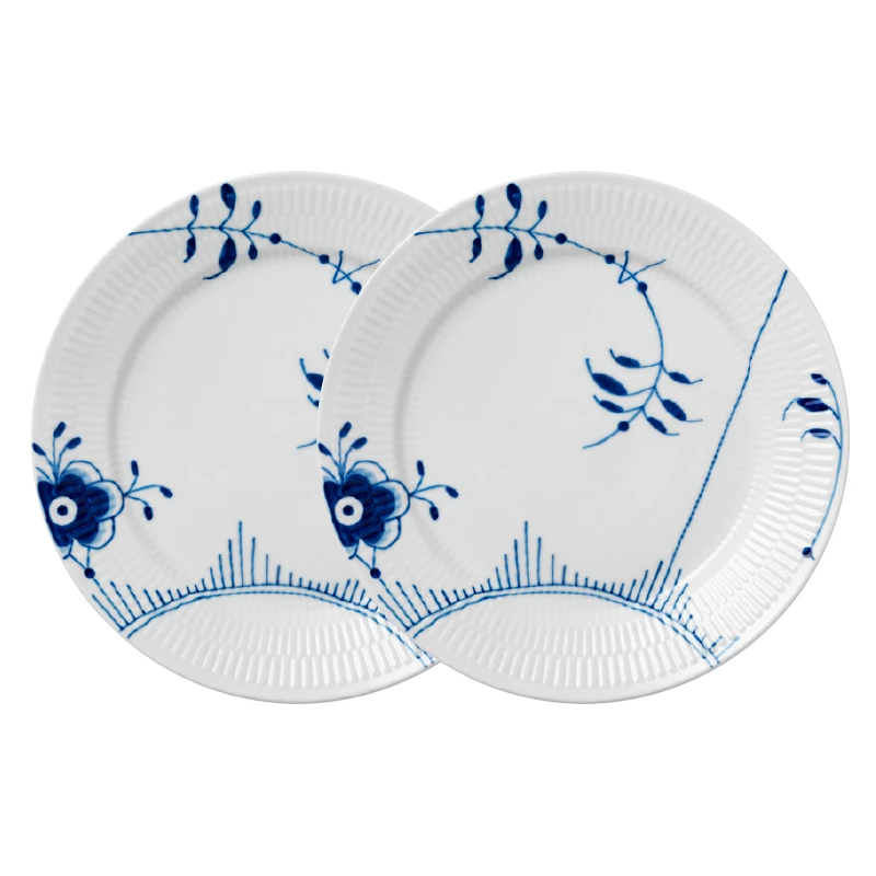 Royal Copenhagen Blå Mega Riflet Tallerken 2 Stk. 27 Cm
