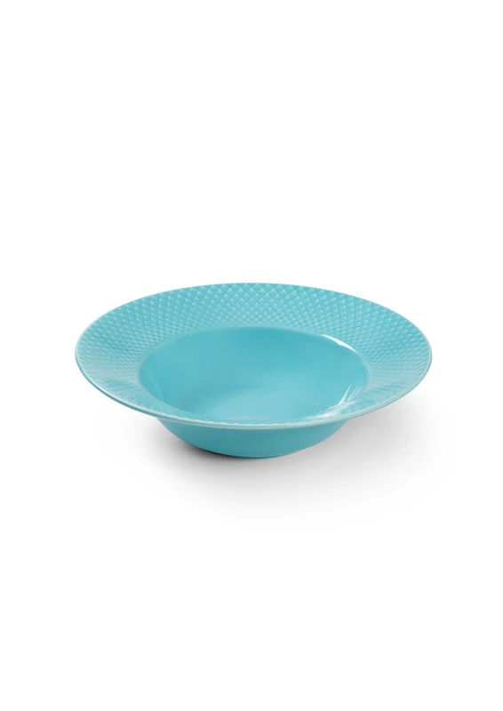 Lyngby Porcelæn Rhombe Color Dyb Tallerken Turkis 24,5 Cm