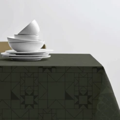 Södahl Damask Dug Star Forest Green 140 X 320 Cm