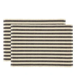 Södahl Statement Stripe Dækkeserviet Ash 2 Stk. 33x48 Cm