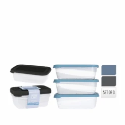 KOOPMAN Opbevaringssæt 3 X 1200 Ml Assorteret