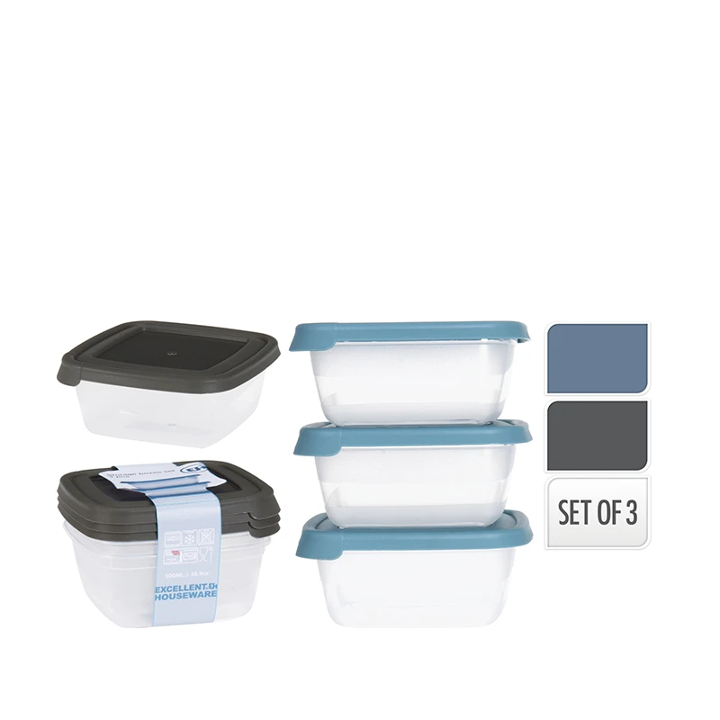 KOOPMAN Opbevaringsssæt 3 X 500 Ml Assorteret